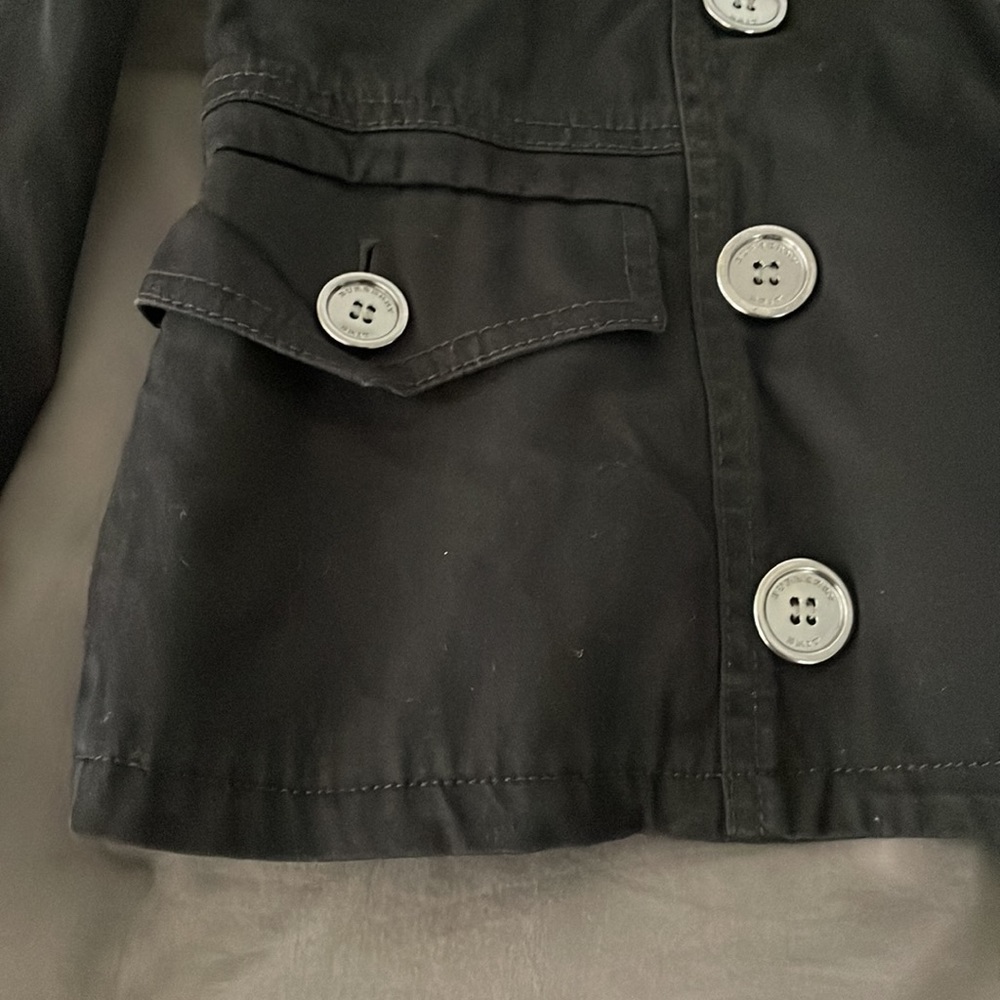 Burberry Black Jacket with White Buttons